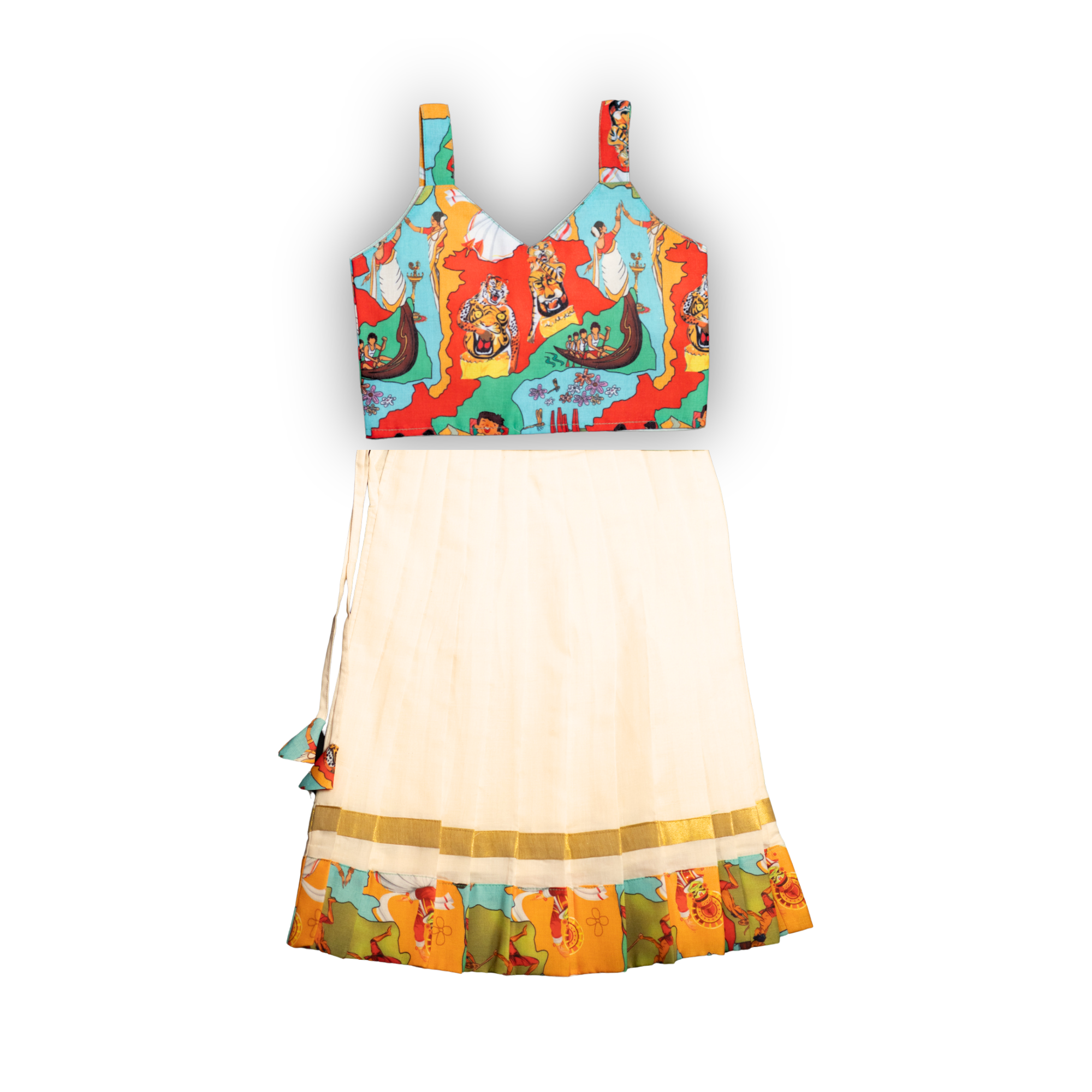 Onam Themed Skirt & Top Set