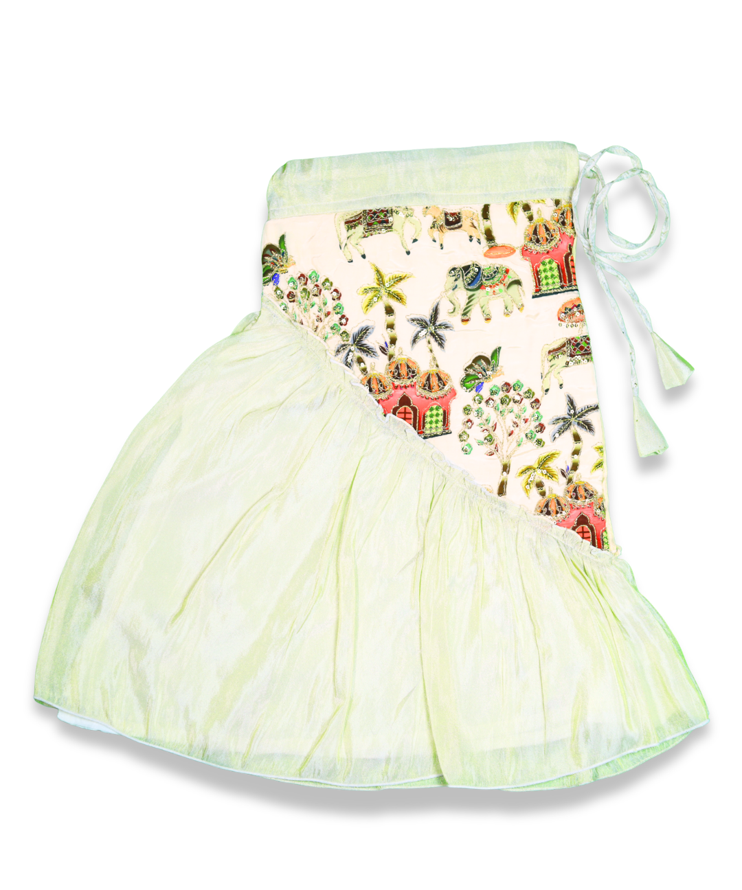 Mint Elephant Print Skirt Set